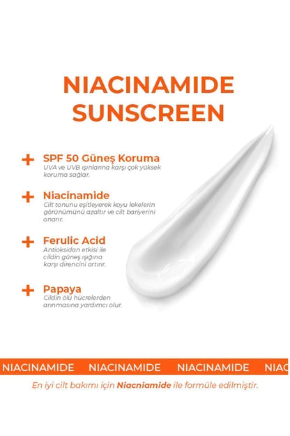 50spf Güneş Kremi-leke Karşıtı, Ton Eşitleyici Ve Makyaj Bazı Etkili-Niacinamide