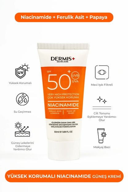 50spf Güneş Kremi-leke Karşıtı, Ton Eşitleyici Ve Makyaj Bazı Etkili-Niacinamide