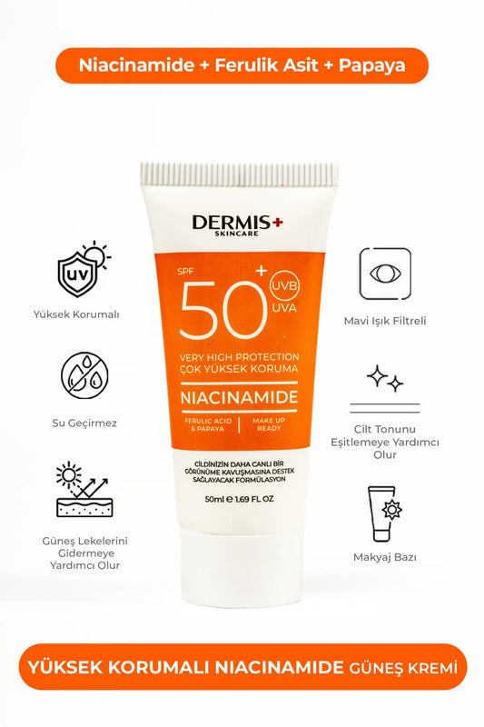 50spf Güneş Kremi-leke Karşıtı, Ton Eşitleyici Ve Makyaj Bazı Etkili-Niacinamide