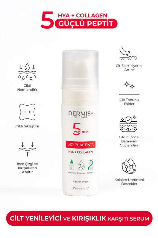 Bioplacenta, 5 Farklı Peptit, Yaşlanma Karşıtı Ve Cilt Yenileyici, Yenileyici Serum